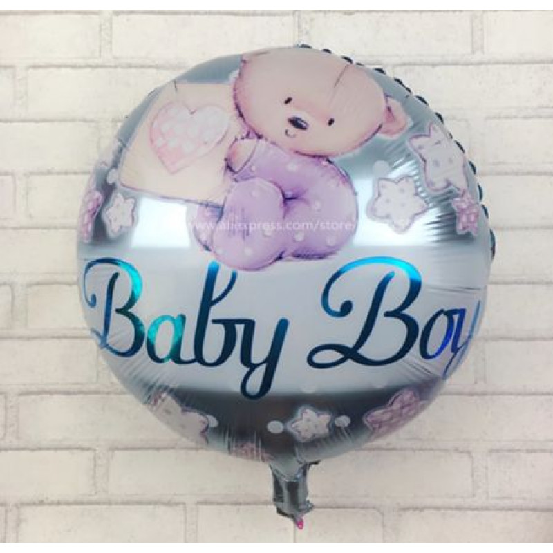 Baby Boy Ayıcık Yuvarlak Balon