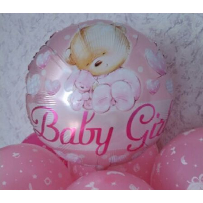 Baby Girl Ayıcık Yuvarlak Balon