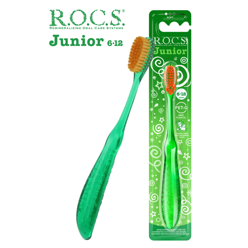 Rocs Junior 6-12 Yaş Çocuk Diş Fırçası (Yeşil)